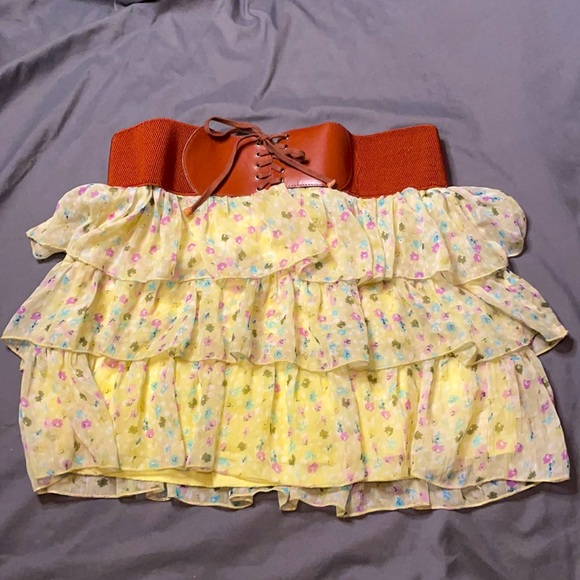 Floral Layered Ruffle Skirt - Picture 1 of 7